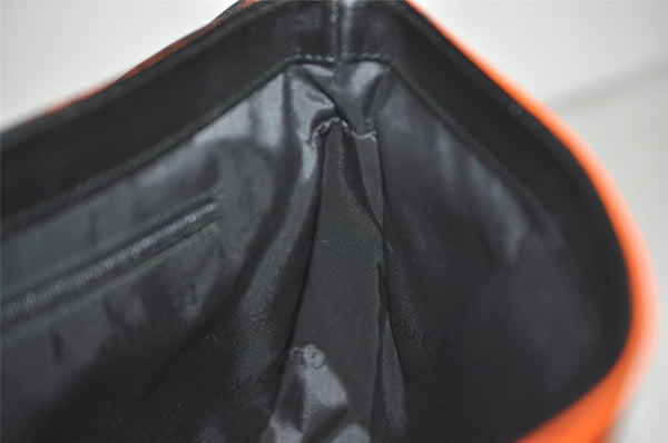 Authentic GUCCI Vintage Shoulder Hand Bag Purse Nylon Leather Orange 1879J