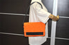 Authentic GUCCI Vintage Shoulder Hand Bag Purse Nylon Leather Orange 1879J