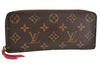 Authentic Louis Vuitton Monogram Portefeuille Clemence Wallet M60742 LV 1879K