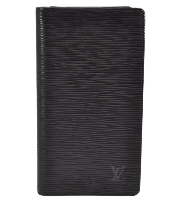 Authentic Louis Vuitton Epi Porte Cartes Credit Yen Wallet Black M63212 LV 1881K