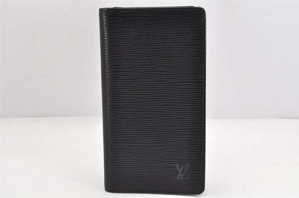 Authentic Louis Vuitton Epi Porte Cartes Credit Yen Wallet Black M63212 LV 1881K