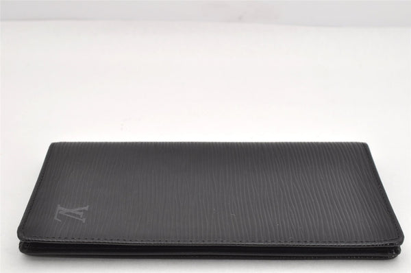 Authentic Louis Vuitton Epi Porte Cartes Credit Yen Wallet Black M63212 LV 1881K