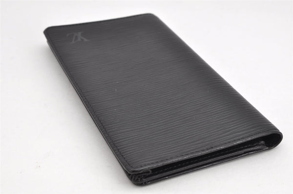 Authentic Louis Vuitton Epi Porte Cartes Credit Yen Wallet Black M63212 LV 1881K