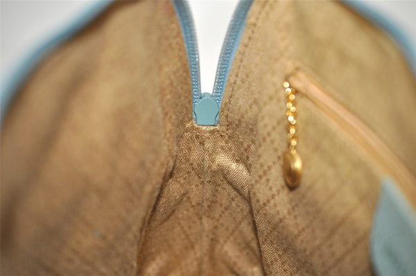 Authentic GUCCI Bamboo 2way Hand Shoulder Crossbody Bag Suede Leather Blue 1883I