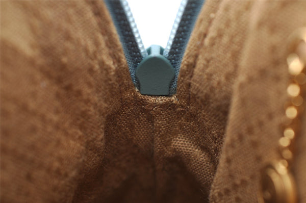 Authentic GUCCI Bamboo 2way Hand Shoulder Crossbody Bag Suede Leather Blue 1883I