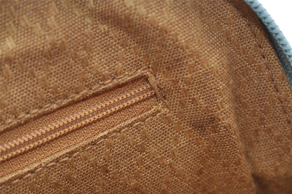 Authentic GUCCI Bamboo 2way Hand Shoulder Crossbody Bag Suede Leather Blue 1883I