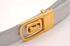 Authentic CELINE Horse Carriage Belt Leather 91.5-100cm 36-39.4" White 1883J