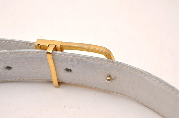 Authentic CELINE Horse Carriage Belt Leather 91.5-100cm 36-39.4" White 1883J