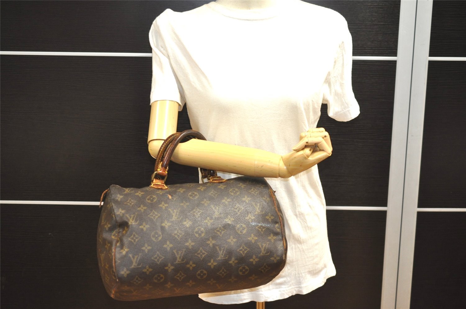 Authentic Louis Vuitton Monogram Speedy 30 Hand Boston Bag Old Model LV 1884I