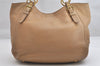 Authentic PRADA Vintage Leather Shoulder Tote Bag Beige 1884K