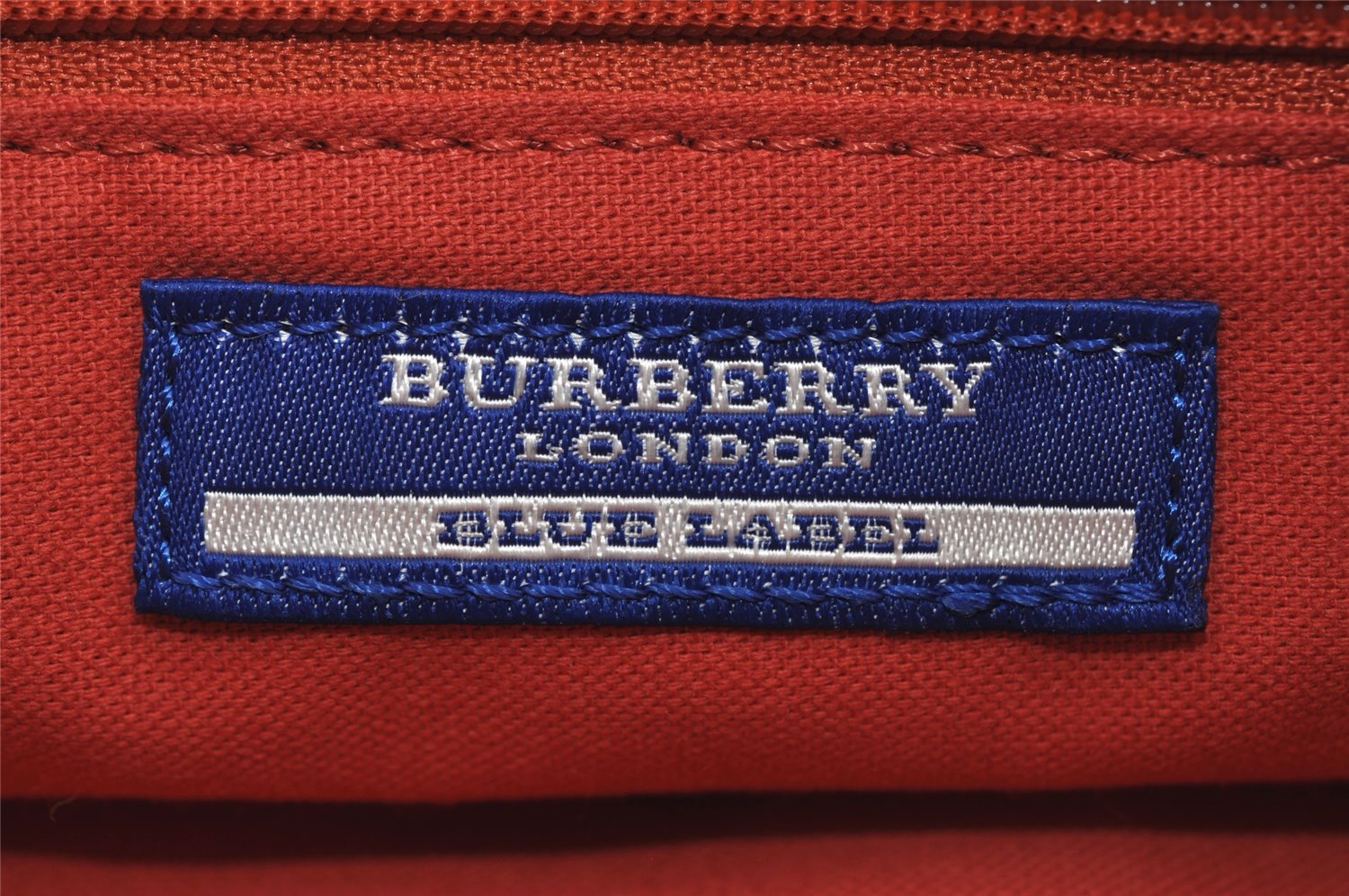 Authentic BURBERRY BLUE LABEL Check Shoulder Bag Purse Canvas Leather Red 1885I