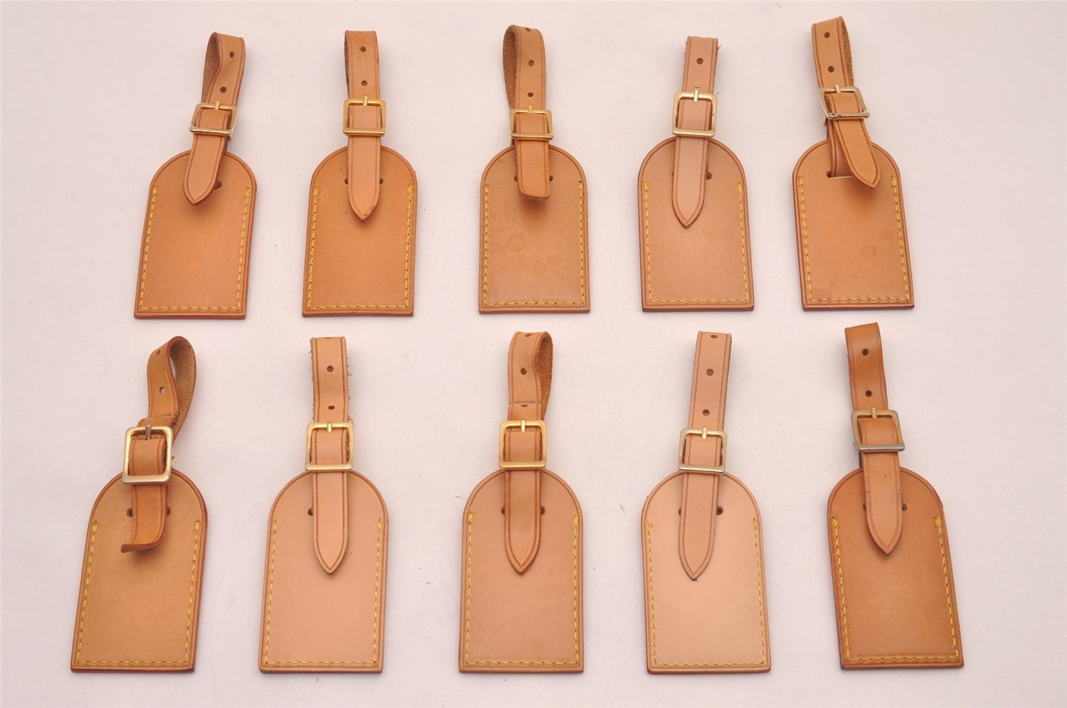 Authentic Louis Vuitton Name tag Beige 10Set LV 1885J