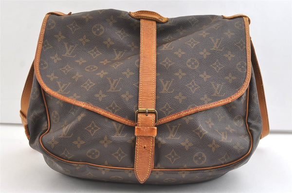 Authentic Louis Vuitton Monogram Saumur 35 Shoulder Cross Bag M42254 Junk 1885K
