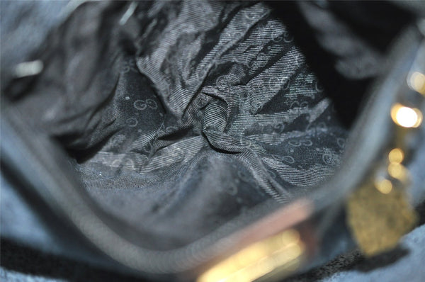 Authentic GUCCI Micro GG PVC Leather Shoulder Cross Body Bag Black Junk 1886I