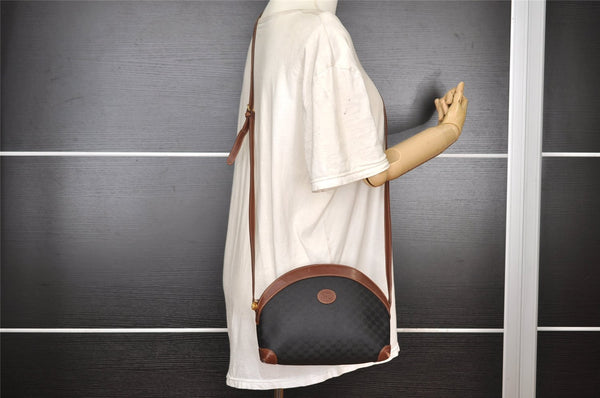 Authentic GUCCI Micro GG PVC Leather Shoulder Cross Body Bag Black Junk 1886I