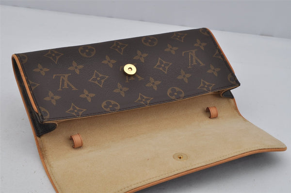 Authentic Louis Vuitton Monogram Pochette Twin GM Shoulder Bag M51852 LV 1886J