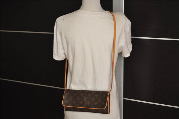 Authentic Louis Vuitton Monogram Pochette Twin GM Shoulder Bag M51852 LV 1886J