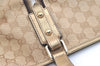 Authentic GUCCI Sherry Line Tote Bag GG Canvas Leather 137396 Beige Gold 1887K