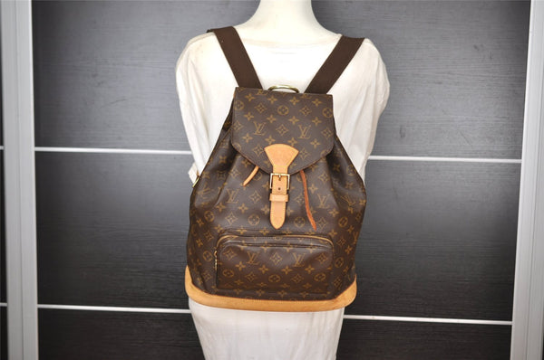 Authentic Louis Vuitton Monogram Montsouris GM Backpack M51135 LV 1888I