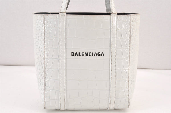 Authentic BALENCIAGA Everyday Tote Bag XXS 2Way Leather 551815 White 1888K