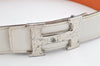 Authentic HERMES Constance Leather Belt Size 80cm 31.5inches White Brown 1889K