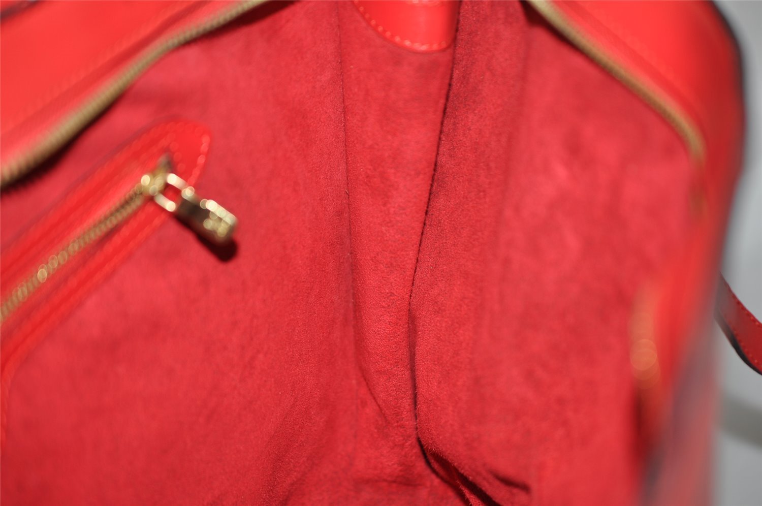 Auth Louis Vuitton Epi Saint Jacques Shopping Shoulder Bag Red M52267 LV 1890I