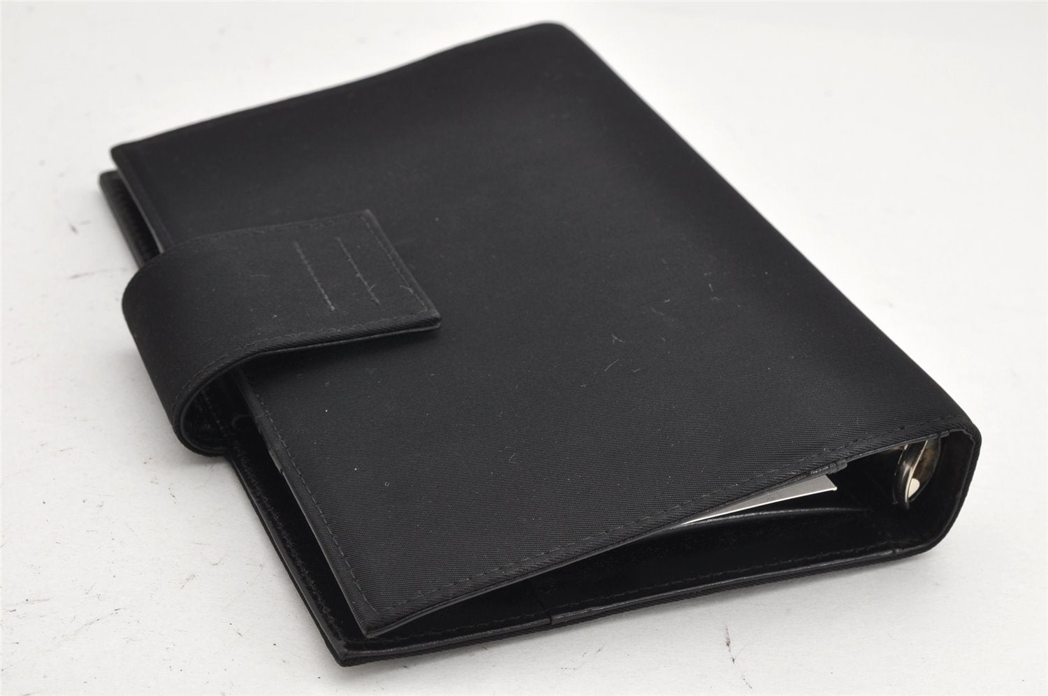 Authentic PRADA Nylon Agenda Notebook Cover Black 1890K