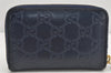 Authentic GUCCI Guccissima Coin Purse Case GG Leather 447939 Navy Blue 1892K