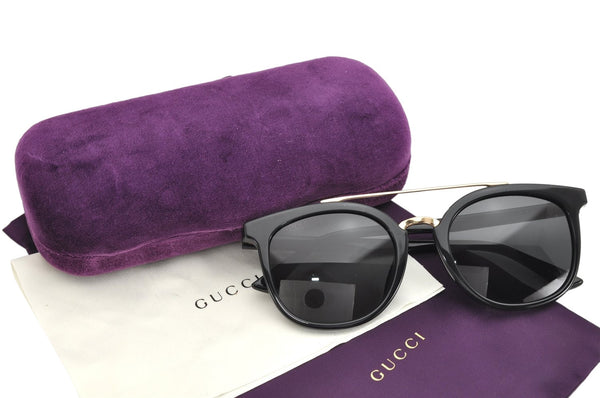 Authentic GUCCI Vintage Sunglasses GG 0403SA Plastic Black Gold 1893K