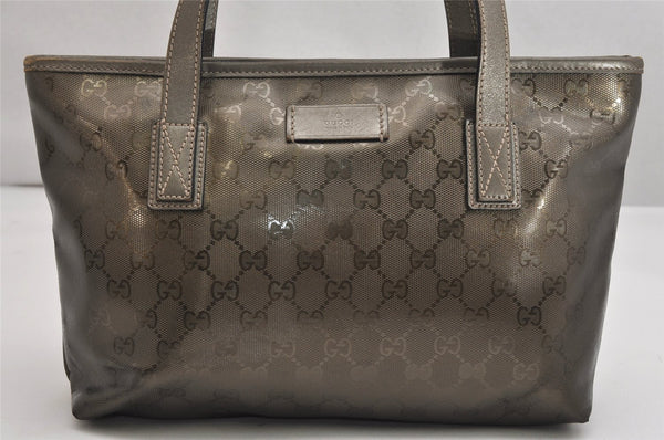 Authentic GUCCI GG Imprime Shoulder Tote Bag GG PVC Leather 211138 Khaki 1894K