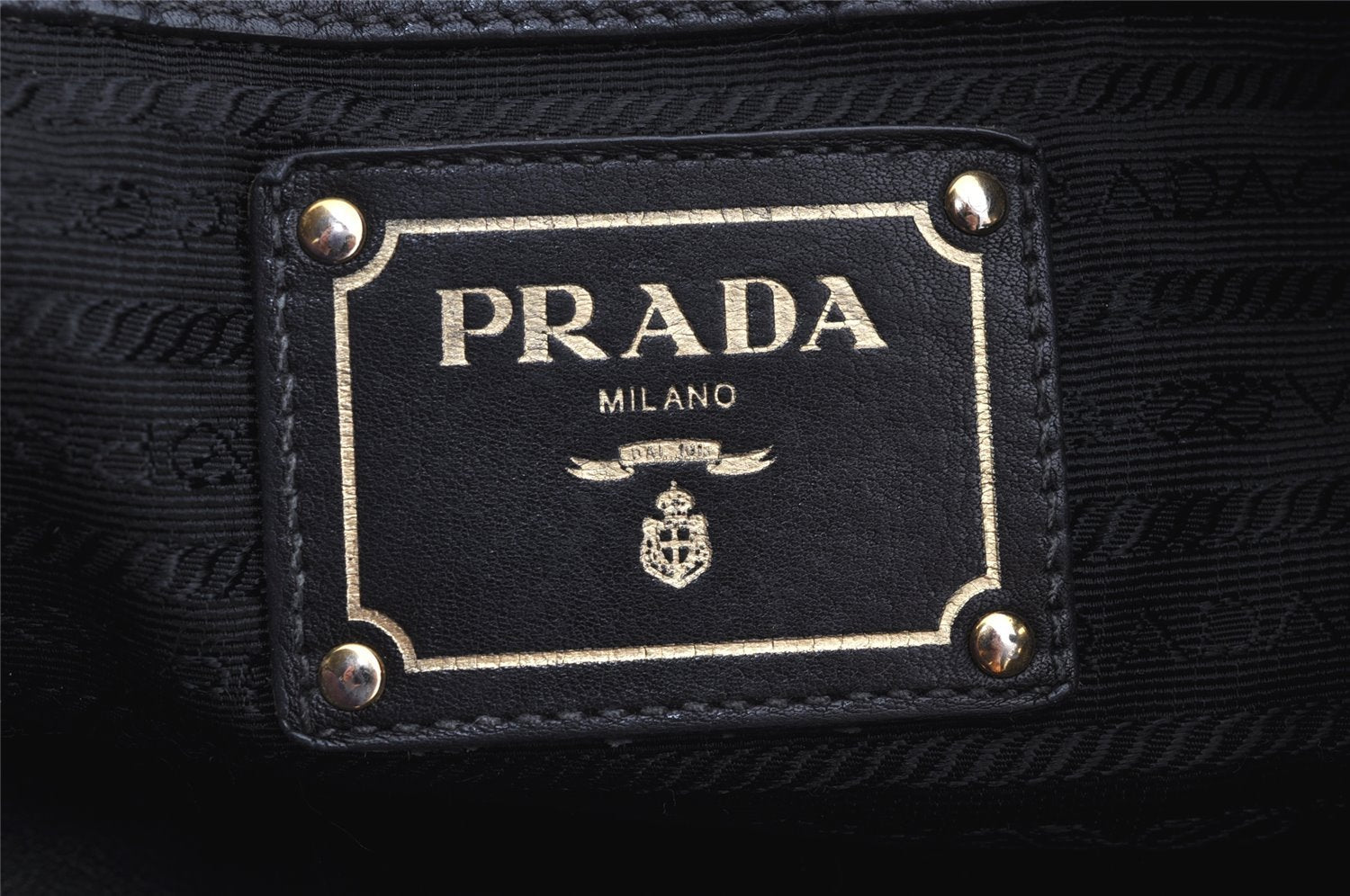 Authentic PRADA Vintage Leather Nappa Shoulder Bag B4829M Black 1895I