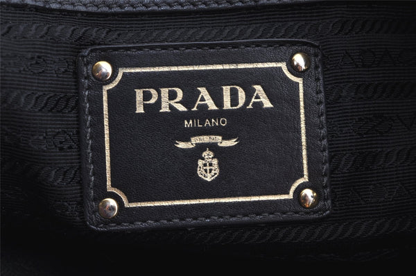 Authentic PRADA Vintage Leather Nappa Shoulder Bag B4829M Black 1895I