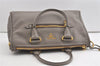 Authentic PRADA Vintage Leather 2Way Shoulder Hand Bag Gray 1895J