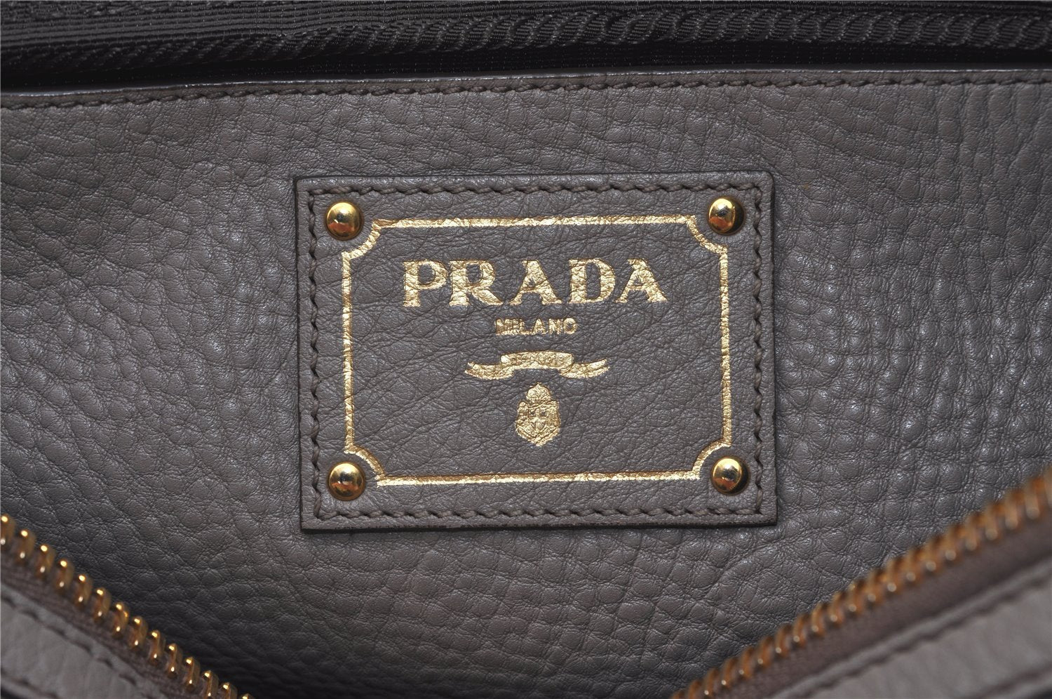 Authentic PRADA Vintage Leather 2Way Shoulder Hand Bag Gray 1895J