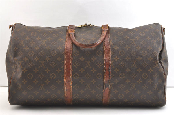 Authentic Louis Vuitton Monogram Keepall Bandouliere 55 M41414 Boston Bag 1895K