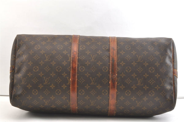 Authentic Louis Vuitton Monogram Keepall Bandouliere 55 M41414 Boston Bag 1895K