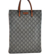 Authentic GUCCI Vintage Tote Hand Bag GG PVC Leather 117551 Brown 1896I