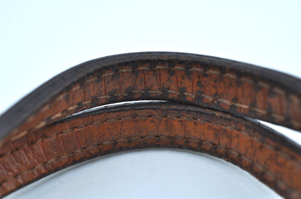 Authentic GUCCI Vintage Tote Hand Bag GG PVC Leather 117551 Brown 1896I