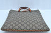 Authentic GUCCI Vintage Tote Hand Bag GG PVC Leather 117551 Brown 1896I