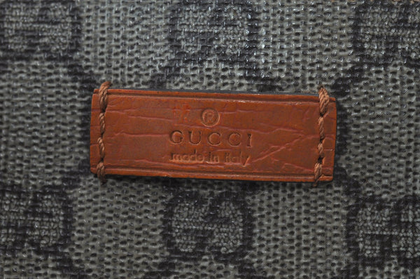 Authentic GUCCI Vintage Tote Hand Bag GG PVC Leather 117551 Brown 1896I