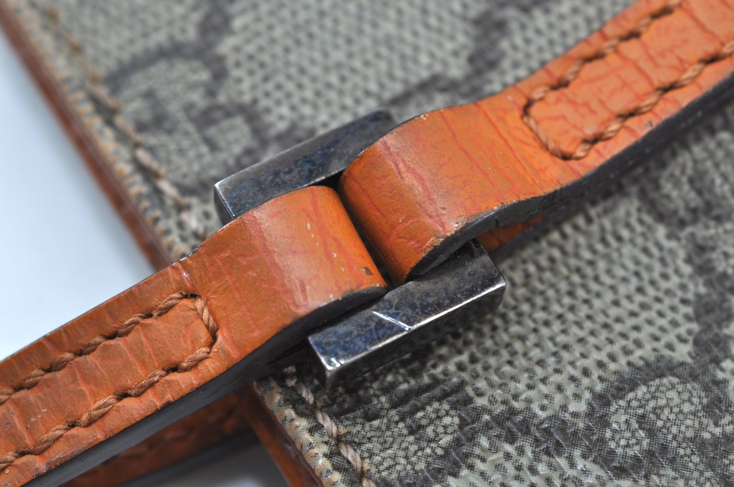 Authentic GUCCI Vintage Tote Hand Bag GG PVC Leather 117551 Brown 1896I