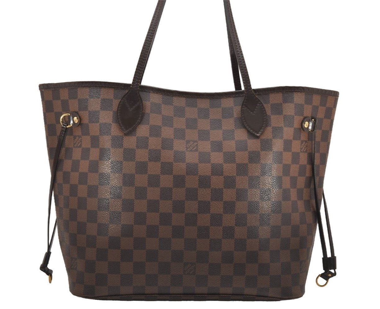 Authentic Louis Vuitton Damier Neverfull MM Shoulder Tote Bag N51105 LV 1896J