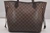 Authentic Louis Vuitton Damier Neverfull MM Shoulder Tote Bag N51105 LV 1896J