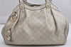 Authentic GUCCI Guccissima Sukey Hand Tote Bag GG Leather 211944 White 1896K