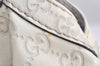 Authentic GUCCI Guccissima Sukey Hand Tote Bag GG Leather 211944 White 1896K