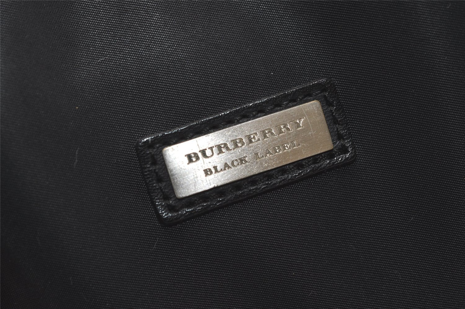 Authentic BURBERRY BLACK LABEL Shoulder Hand Bag Nylon Leather Black 1897K