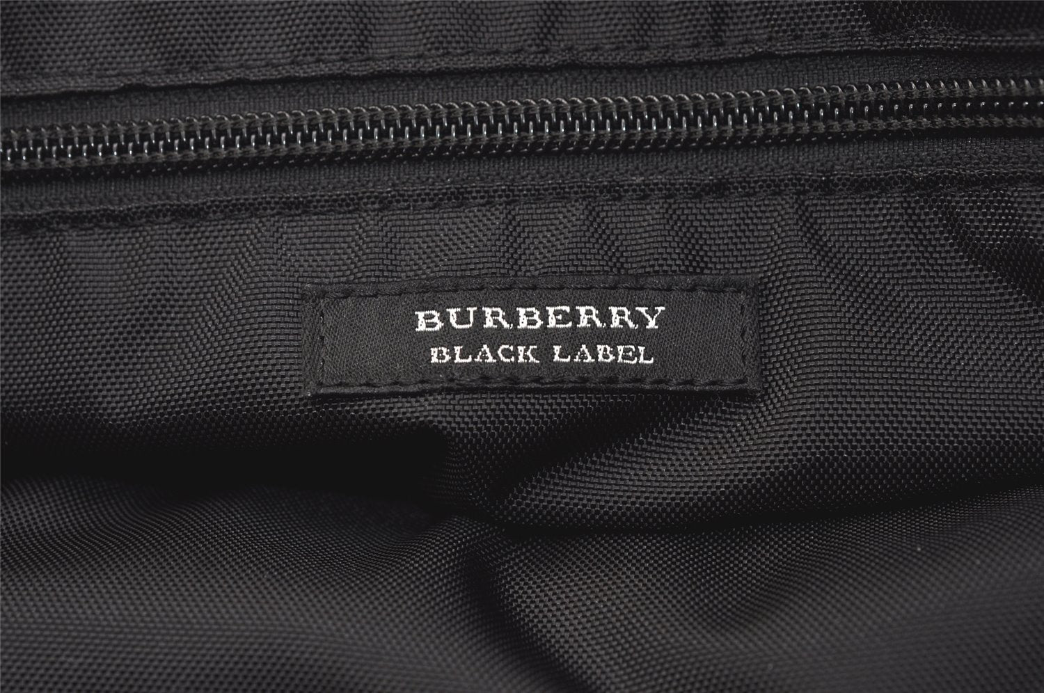 Authentic BURBERRY BLACK LABEL Shoulder Hand Bag Nylon Leather Black 1897K