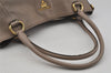 Authentic PRADA Vintage Leather 2Way Shoulder Tote Bag Gray 1898J