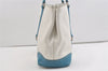 Authentic PRADA VIT DAINO LIFE Leather Shoulder Tote Bag BR2920 White Blue 1900J