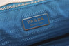 Authentic PRADA VIT DAINO LIFE Leather Shoulder Tote Bag BR2920 White Blue 1900J